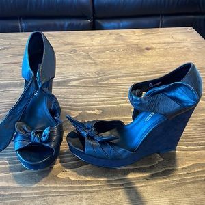 Black Wedge Sandal